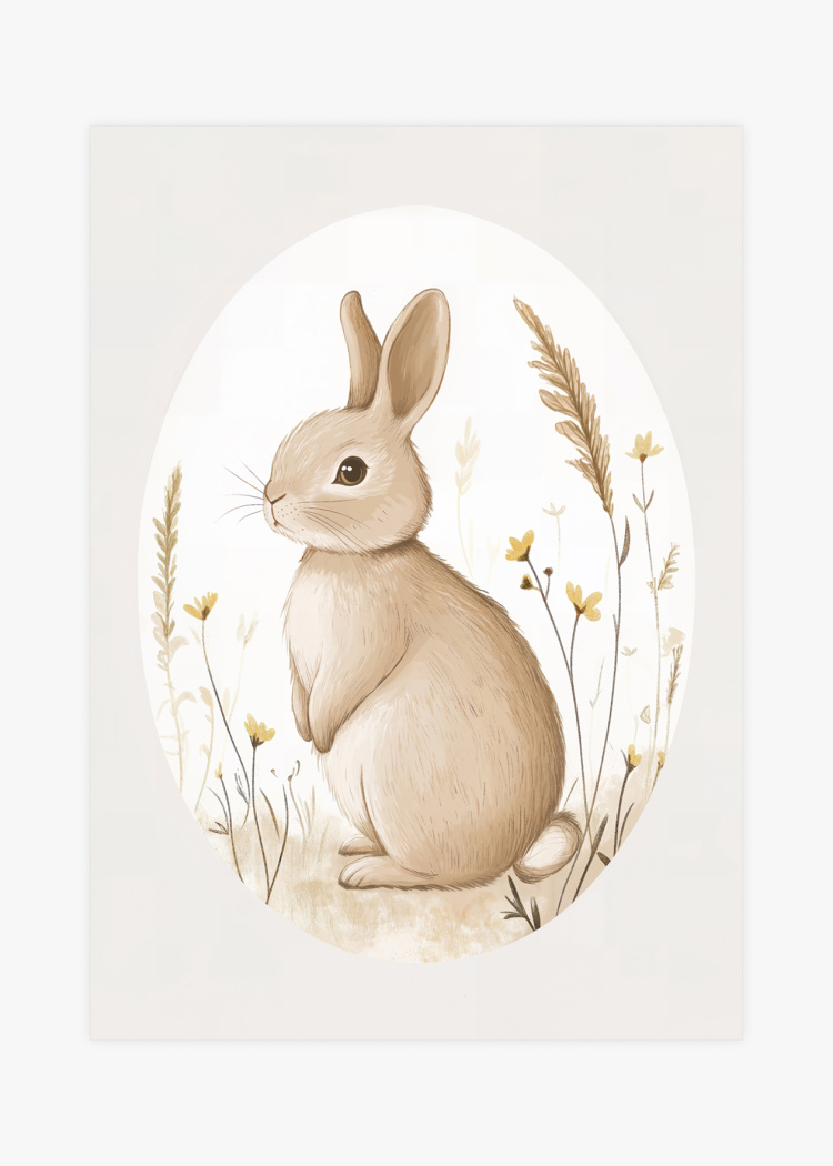 plakaty detske zajicek v kviti 01 v1