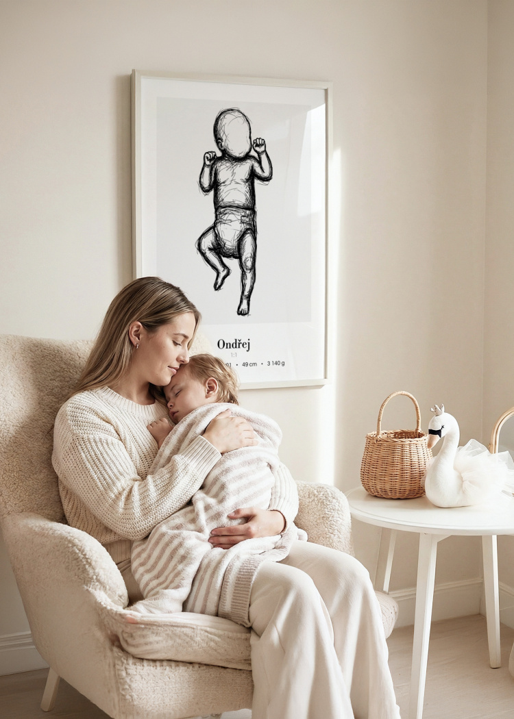 plakaty na miru miminko v zivotni velikosti skica I chlapecek 05