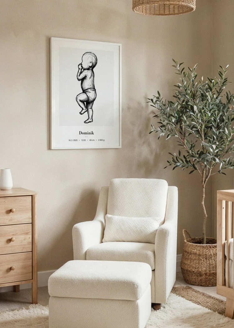 plakaty na miru miminko v zivotni velikosti lineart I