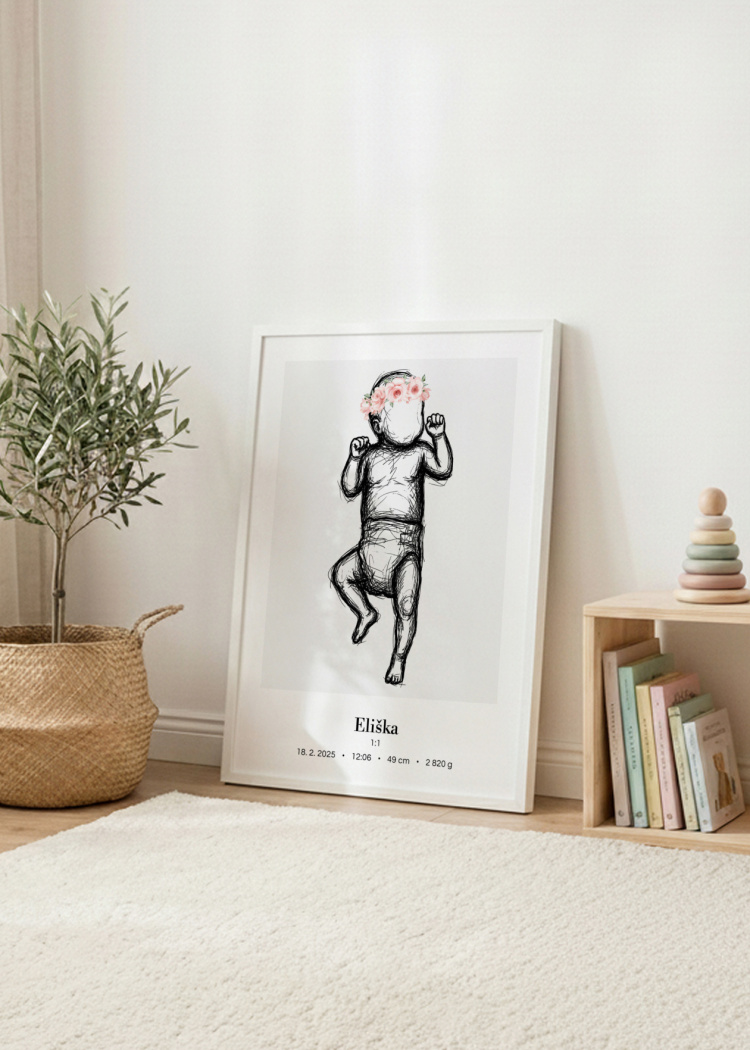 plakaty na miru miminko v zivotni velikosti skice ruzova II 06