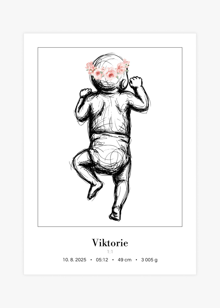 plakaty na miru miminko v zivotni velikosti skice ruzova III 02