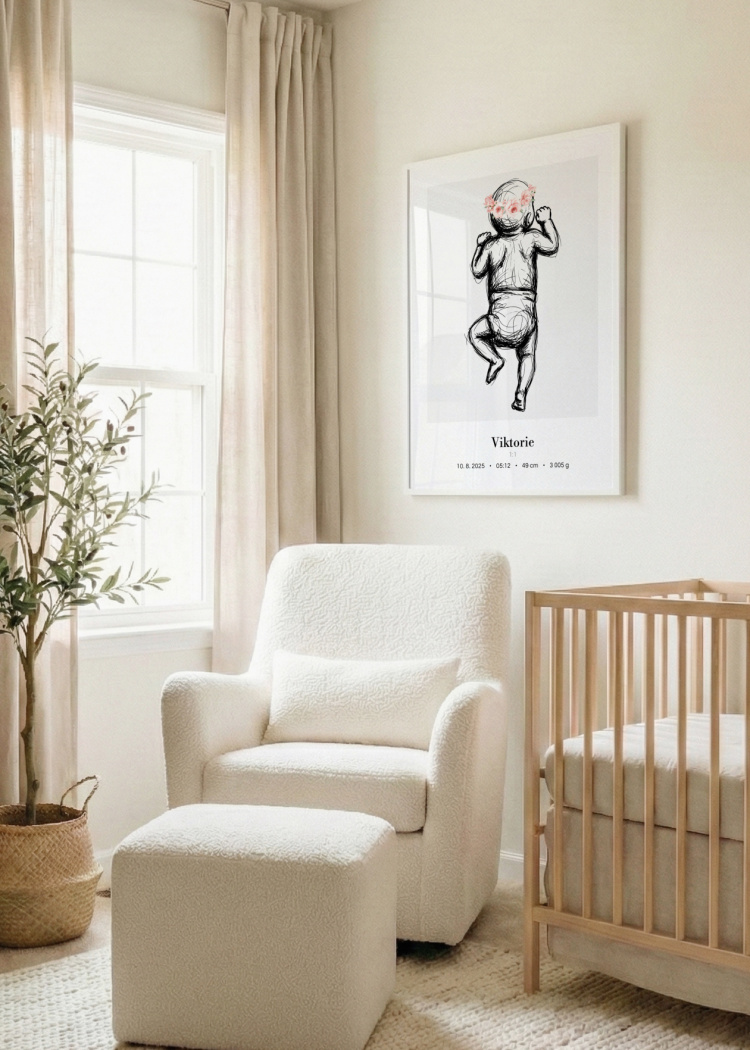 plakaty na miru miminko v zivotni velikosti skice ruzova III 06