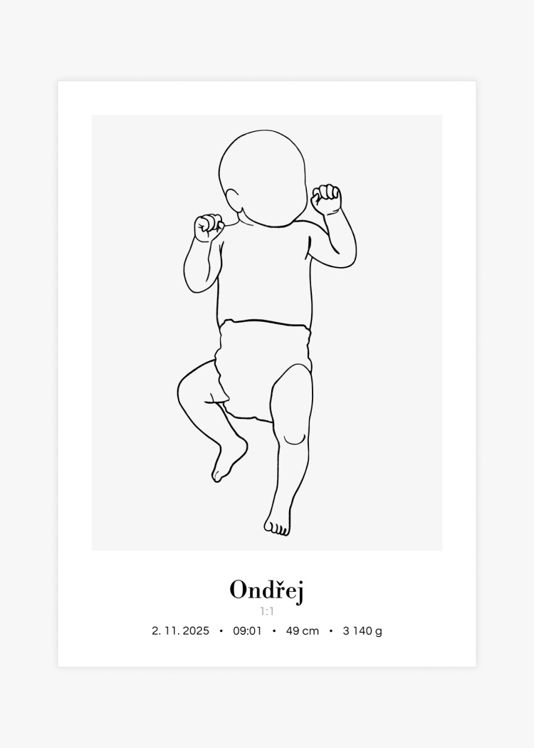plakaty na miru miminko v zivotni velikosti lineart I 2