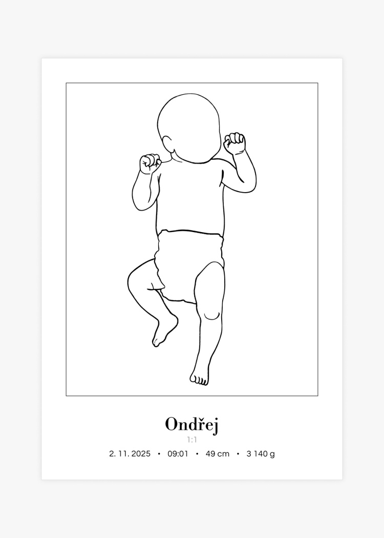 plakaty na miru miminko v zivotni velikosti lineart I 3