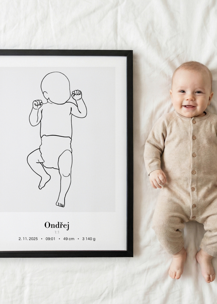plakaty na miru miminko v zivotni velikosti lineart I 1