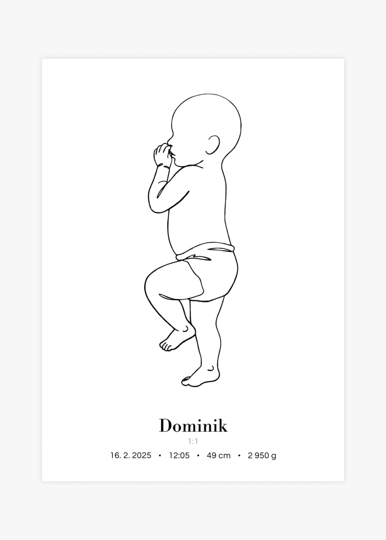 plakaty na miru miminko v zivotni velikosti lineart II 4