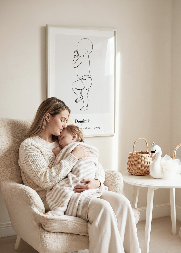 plakaty na miru miminko v zivotni velikosti lineart II