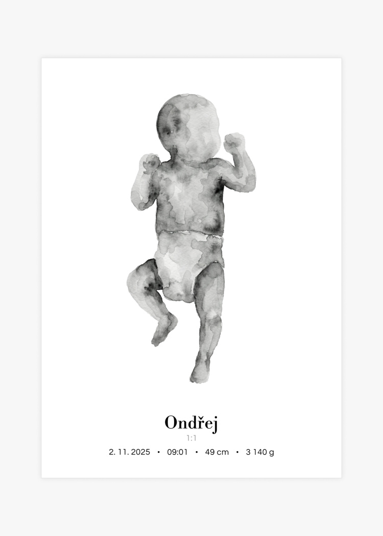 plakaty na miru miminko v zivotni velikosti akvarel I 4