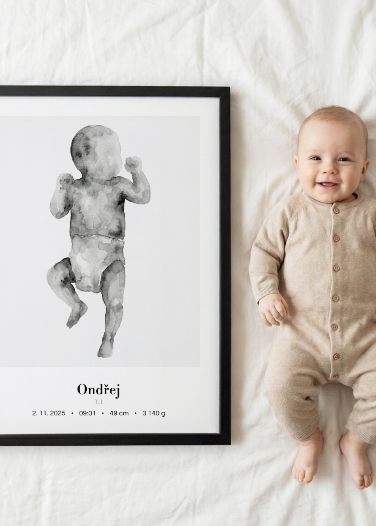 plakaty na miru miminko v zivotni velikosti akvarel I 1
