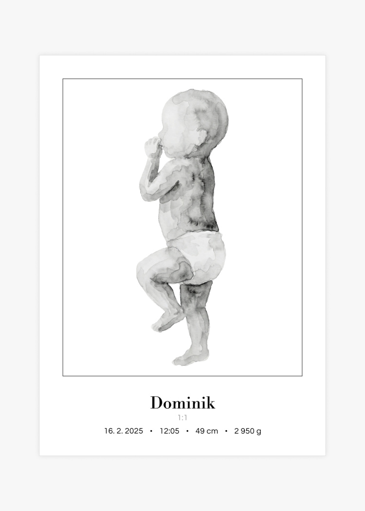 plakaty na miru miminko v zivotni velikosti akvarel II 3