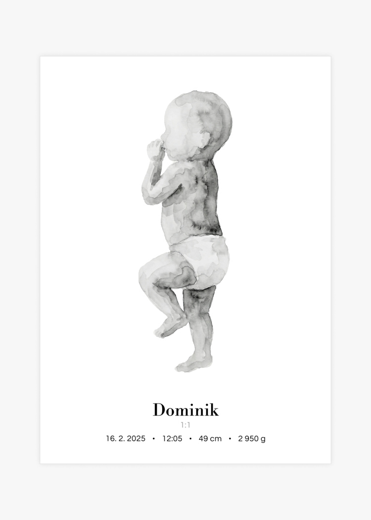 plakaty na miru miminko v zivotni velikosti akvarel II 4