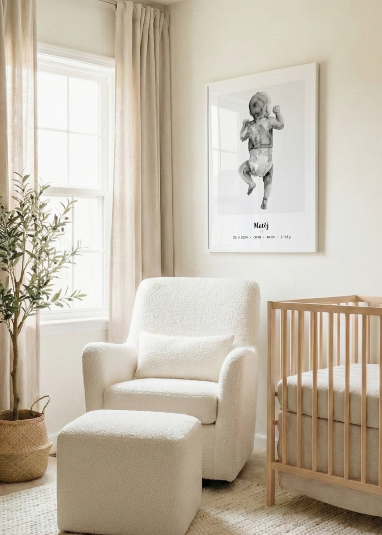 plakaty na miru miminko v zivotni velikosti akvarel III 6