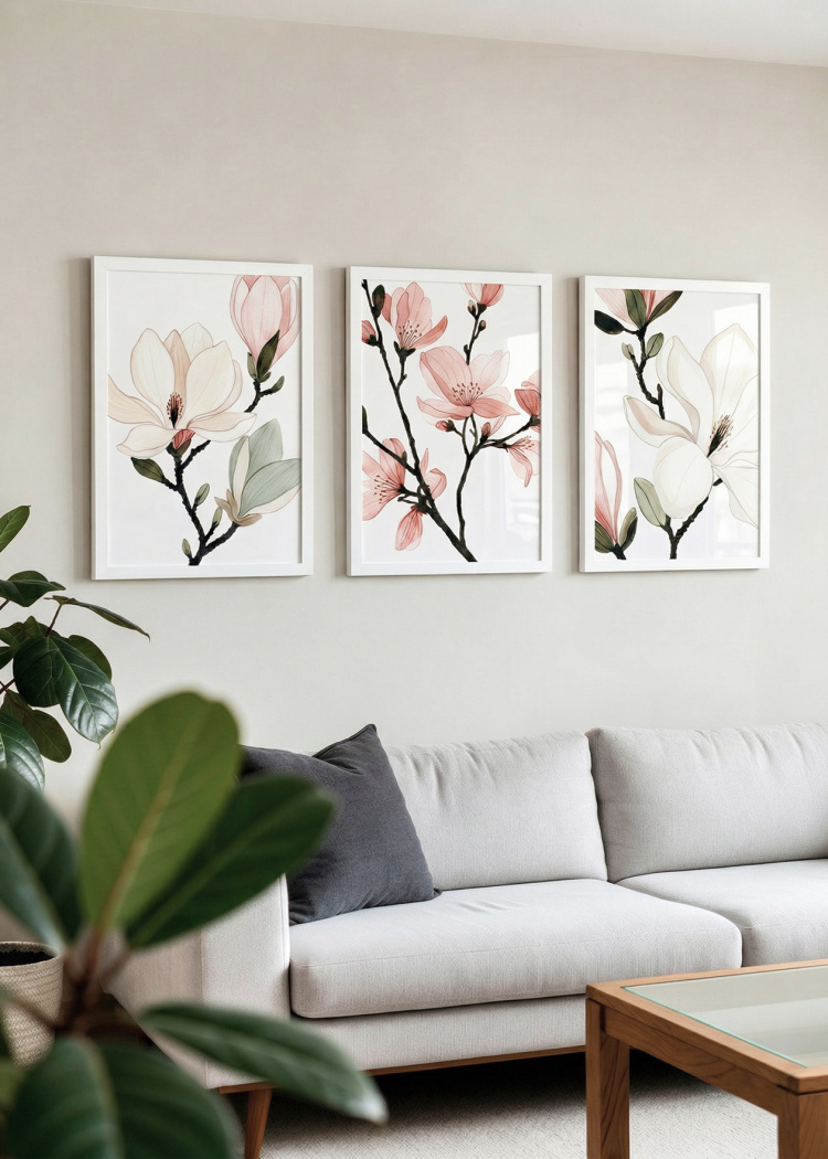 plakaty rostliny akvarelova ilustrace magnolie i 03