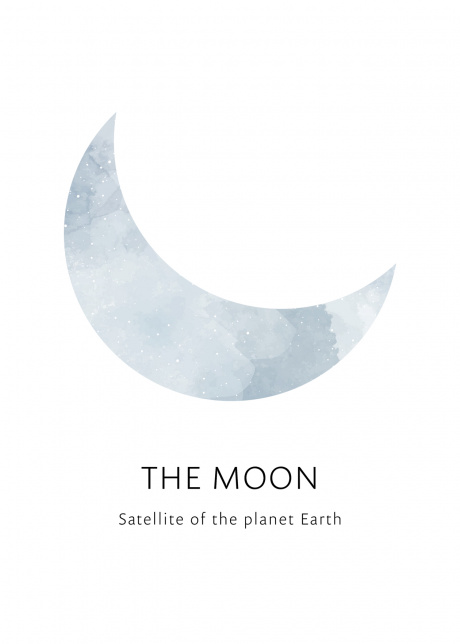 plakat typograficke the moon 01 | Plakater.store