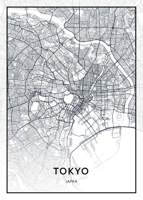 plakat mapy tokio 01 | Plakater.store