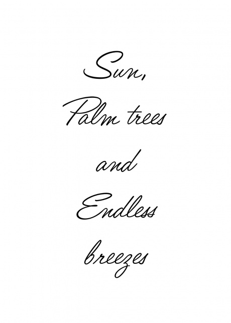 plakat typograficke sun palms breezes 3 | Plakater.store