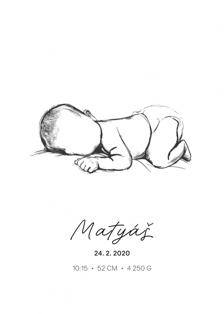 plakat plakaty na miru narozeni miminka chlapec 01 | Plakater.store