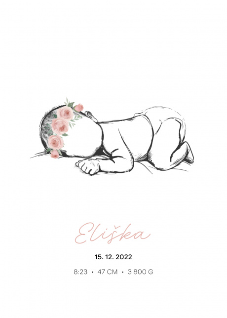 plakat plakaty na miru narozeni miminka holcicka 01 | Plakater.store