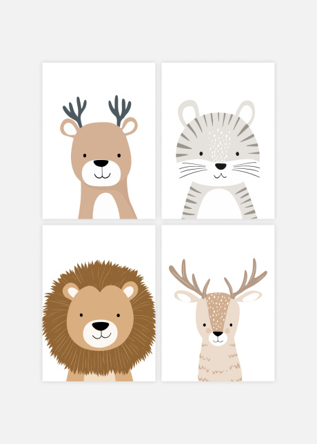 sada plakatu roztomila zviratka 02